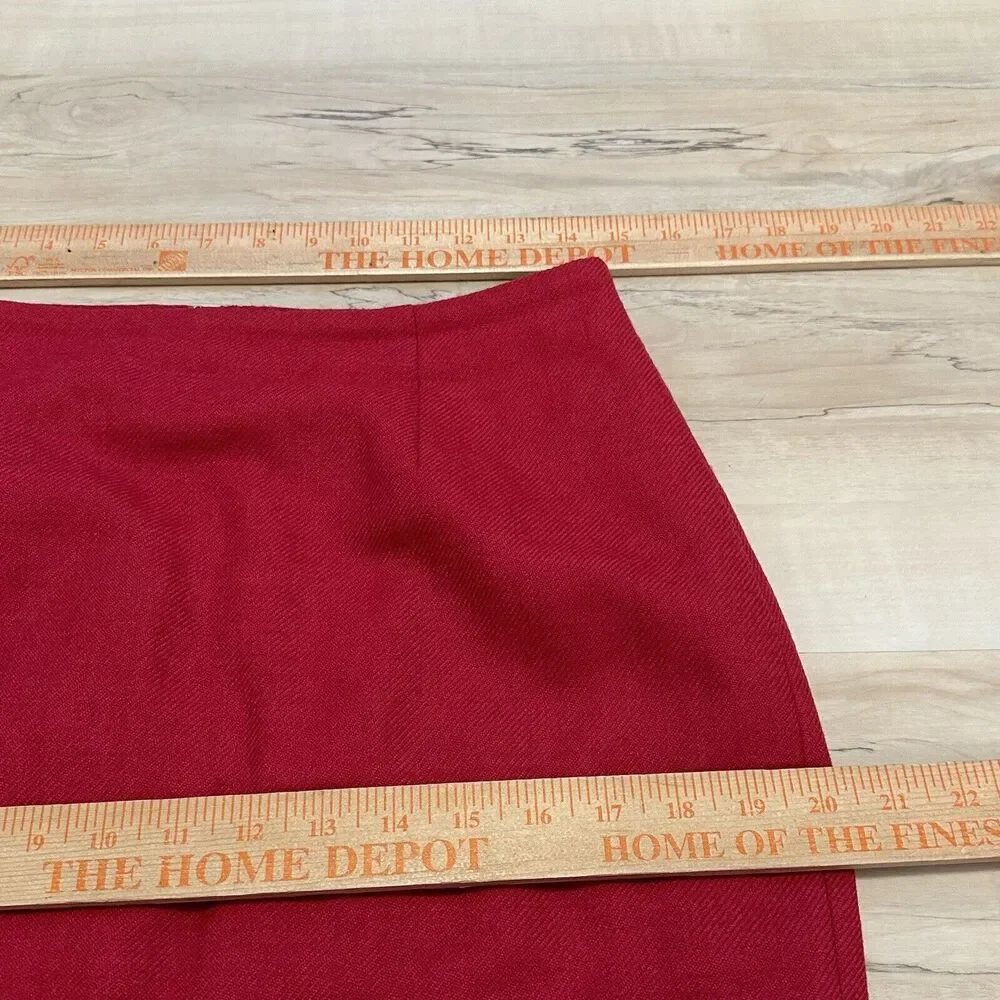 Hobbs London Women 8 Skirt Wool Blend A Line Lined Red Christmas‎